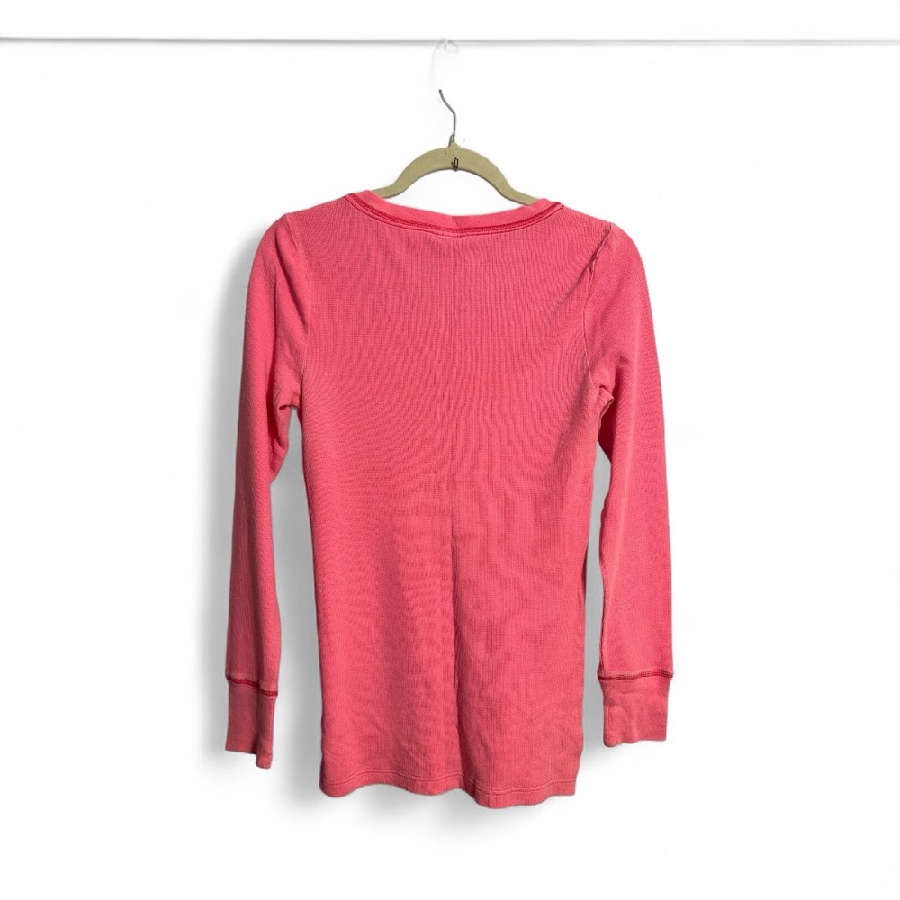 PINK Victoria's Secret neon hot pink Long Sleeve V-Neck - Picture 4 of 5